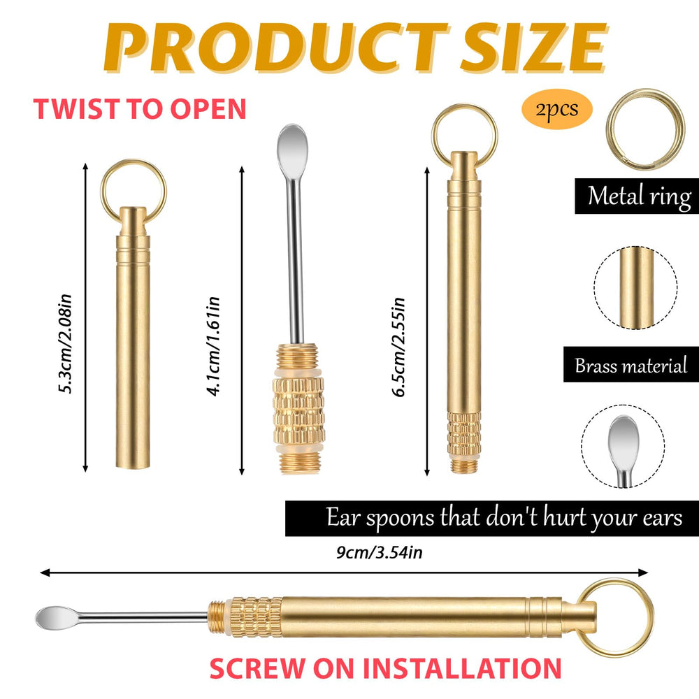 Aiyorse brass ear wax scraper with non-slip handle for safety.