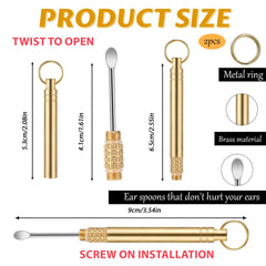 Aiyorse brass ear wax scraper with non-slip handle for safety.