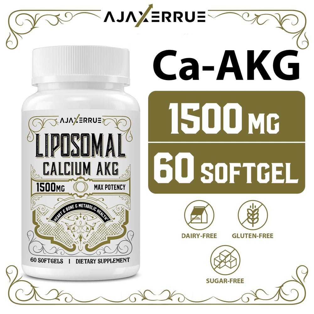 AJAXERRUE Calcium AKG supports bone integrity in daily wellness visuals.