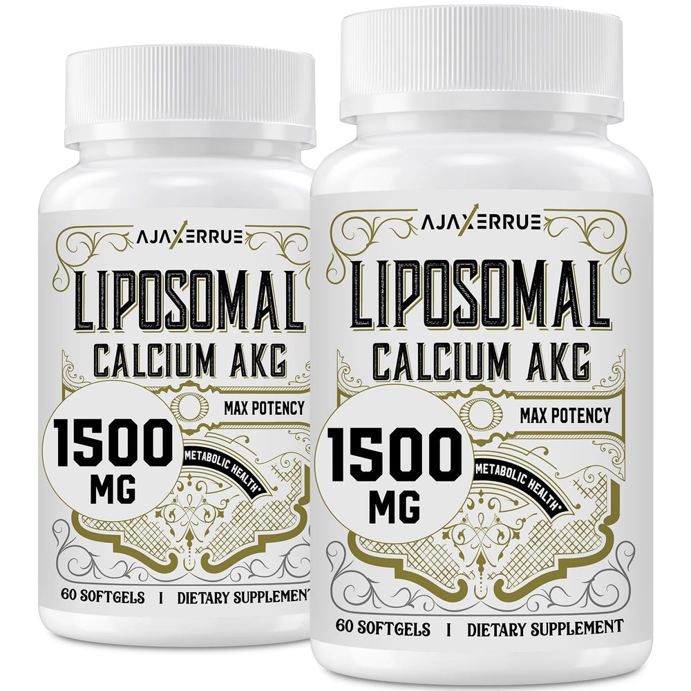 Ajaxerrue Liposomal CaAKG bottle showing premium packaging for daily wellness