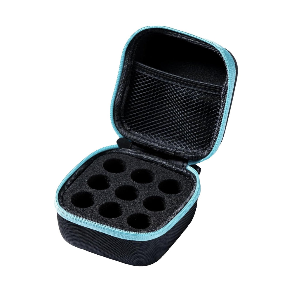 Foam-padded interior protects vials in AJFHKJ case during travel.