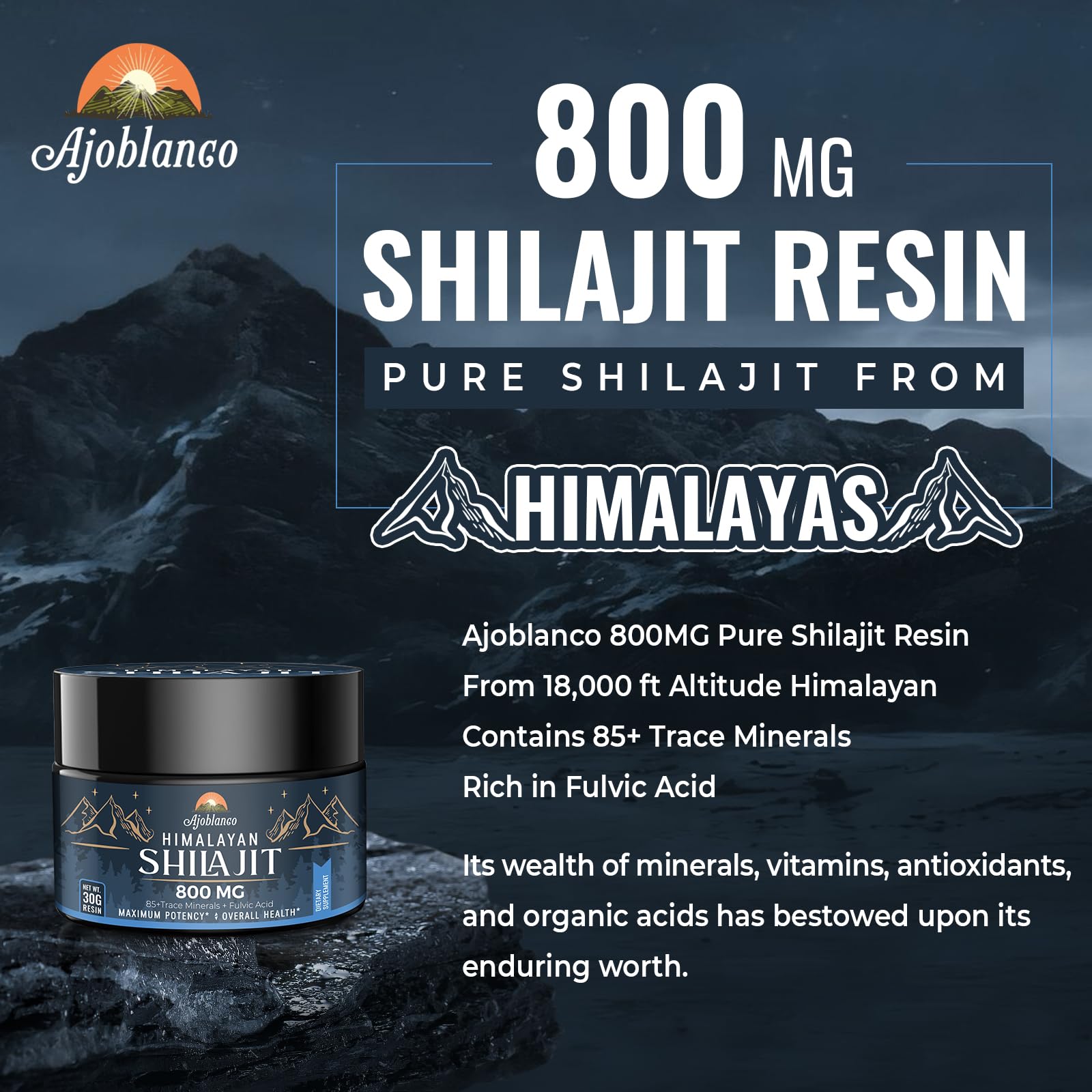 Ajoblanco Shilajit Resin dissolving in warm water demonstrates easy use