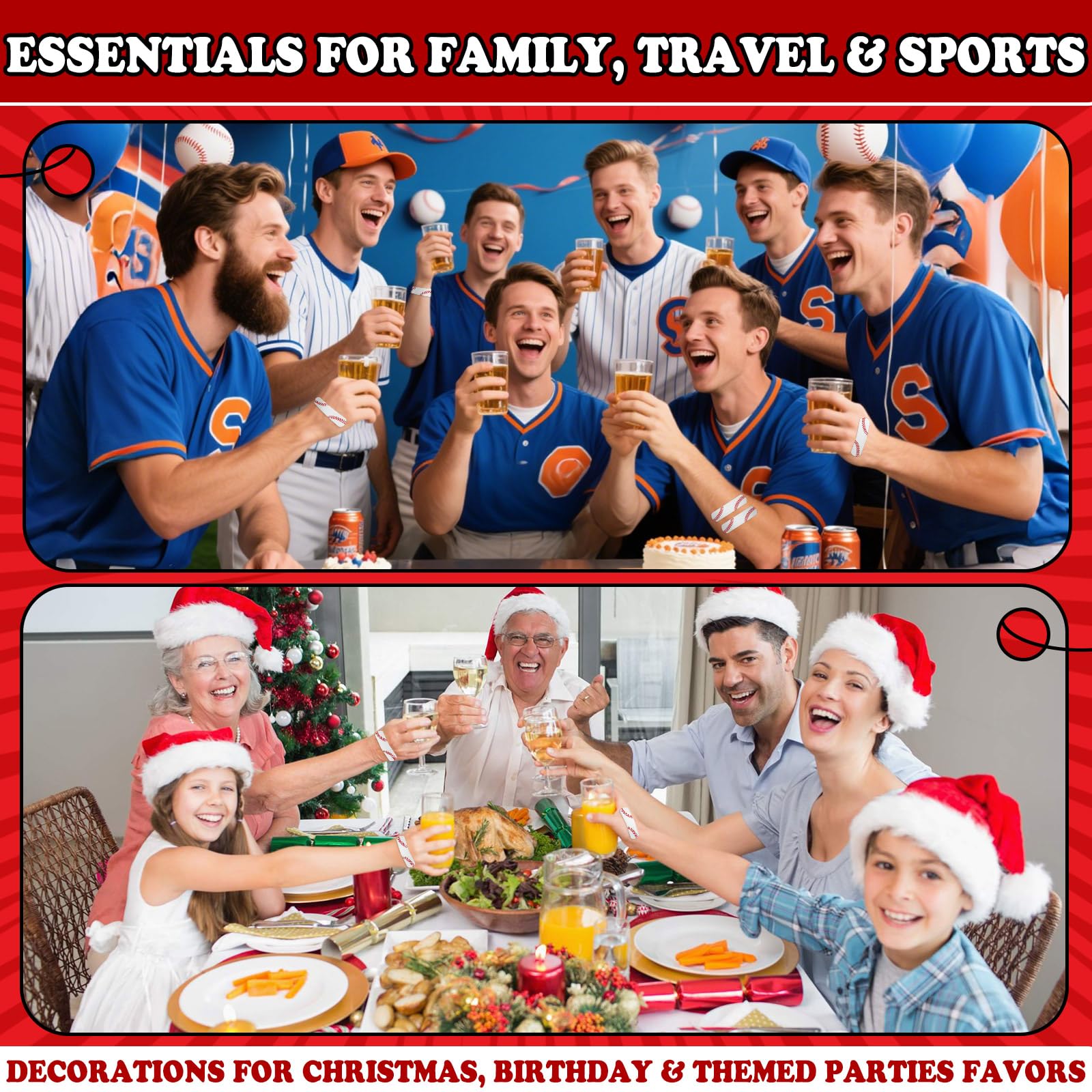 AKAIXI family-friendly baseball bandages suit kids and adults.