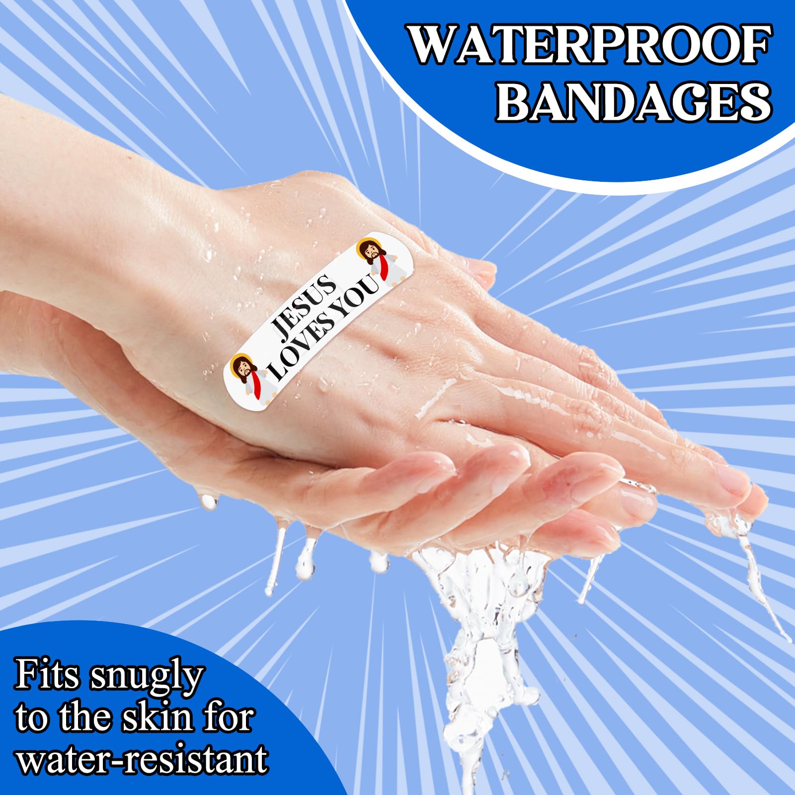 AKAIXI Jesus Bandages compact pack ideal for pockets and bags.