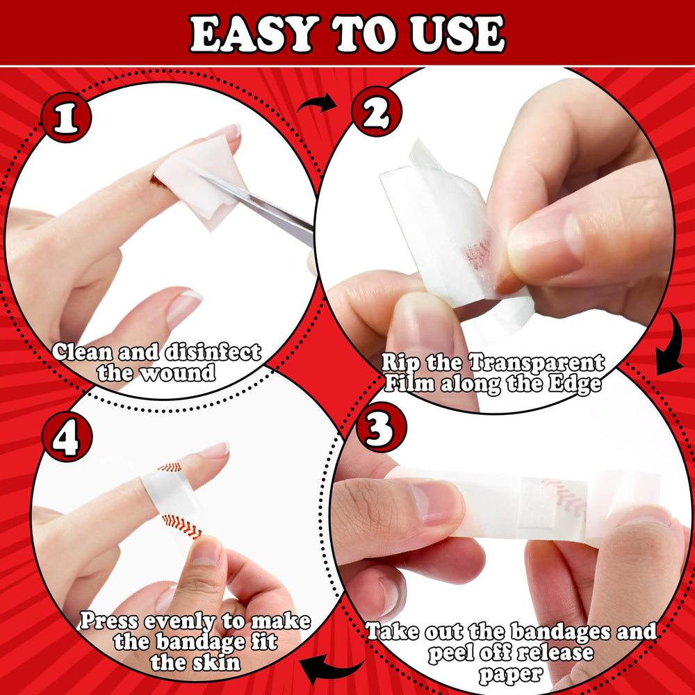 AKAIXI portable 60-count baseball bandages pack for on-the-go first aid.