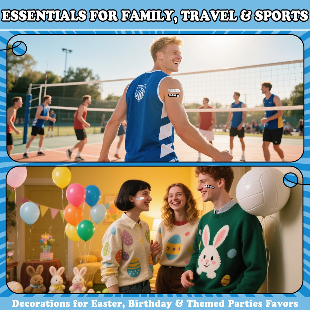 AKAIXI volleyball bandages with kids smile design, encourages basic wound care.