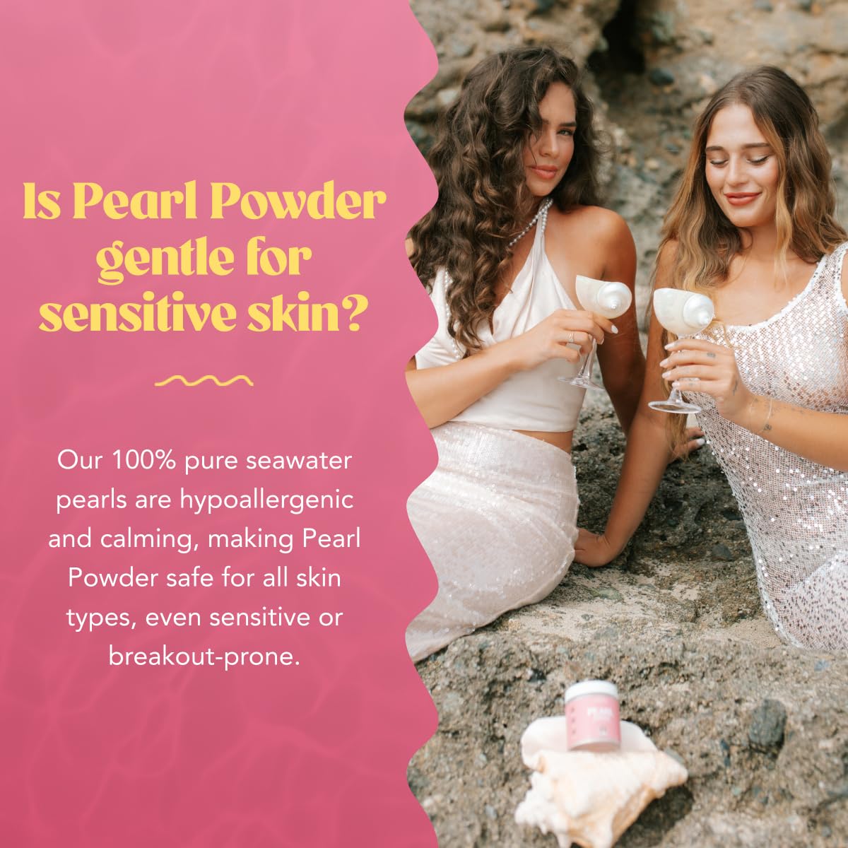 Pearl Powder mixed into a skincare serum for topical use