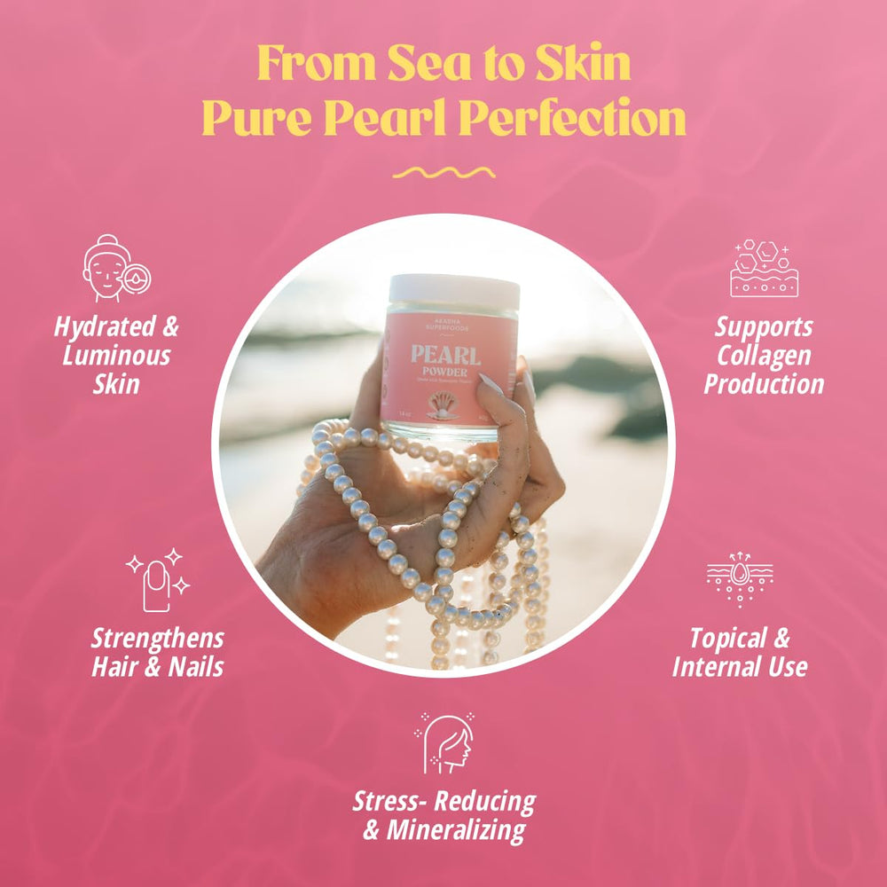 Akasha Pearl Powder spoon measures an easy portion for drinks or skincare