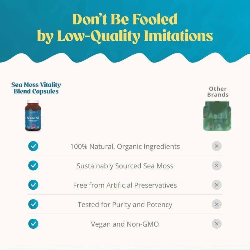 Akasha Sea Moss Capsules daily-use setup suggests two capsules per day.