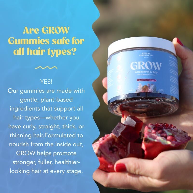 Akasha Grow Hair & Beauty Gummies vegan gluten-free lifestyle emphasis