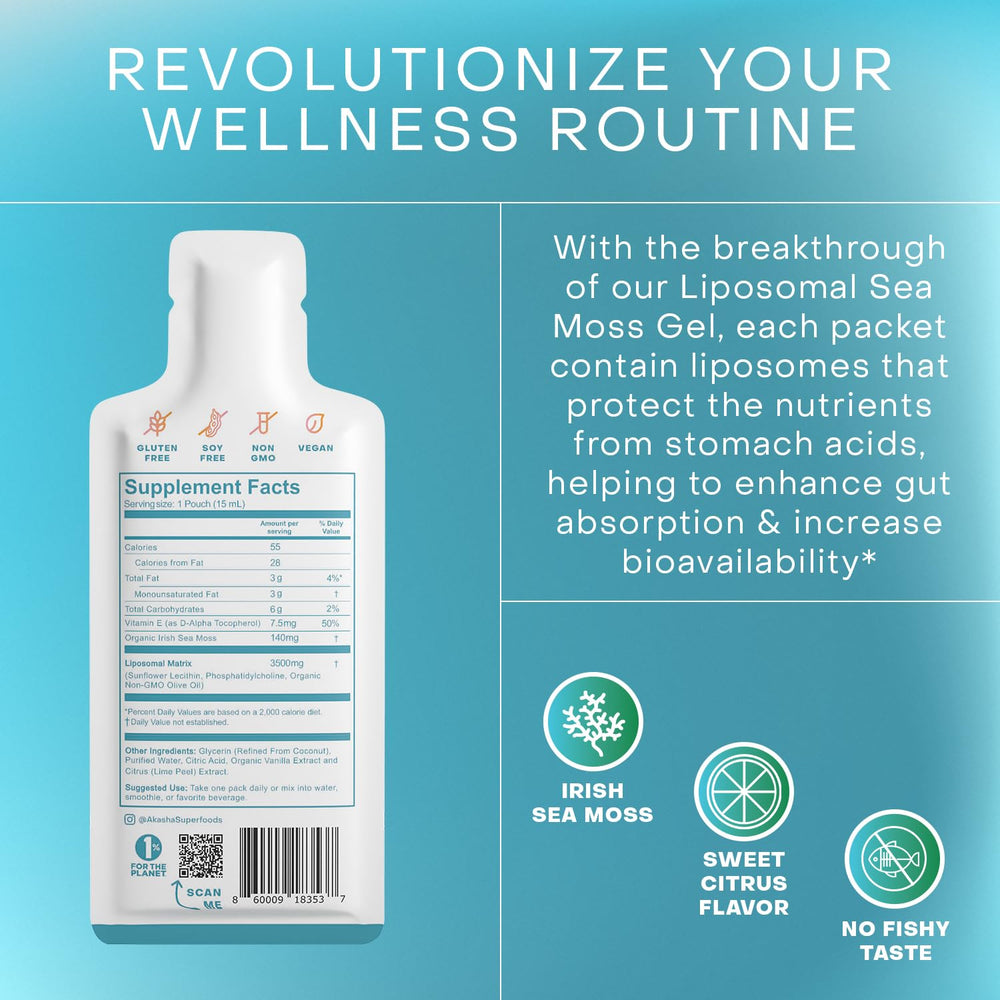 Akasha Superfoods organic Irish sea moss label emphasizes clean sourcing