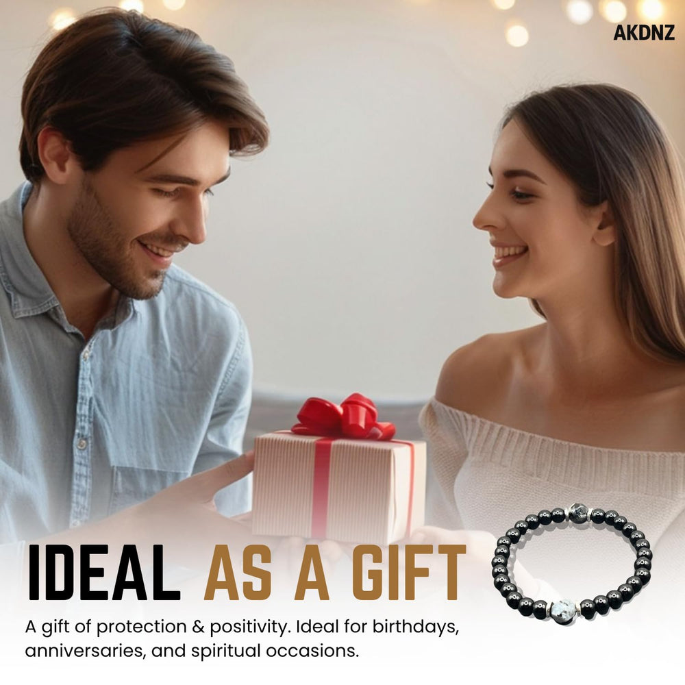 AKDNZ Obsidian Black Tourmaline Bracelet daily wear on wrist conveys balance