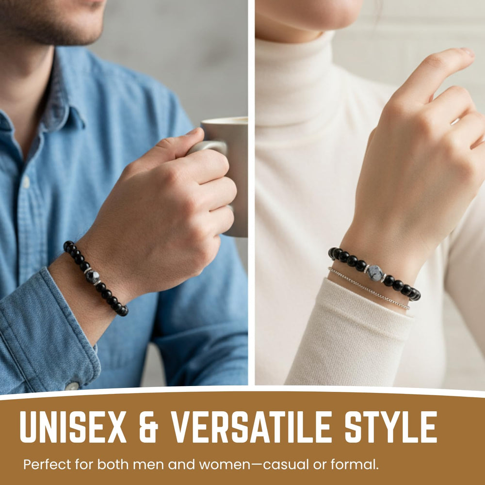 AKDNZ Obsidian Black Tourmaline Bracelet packaging shot suggests gift-ready presentation