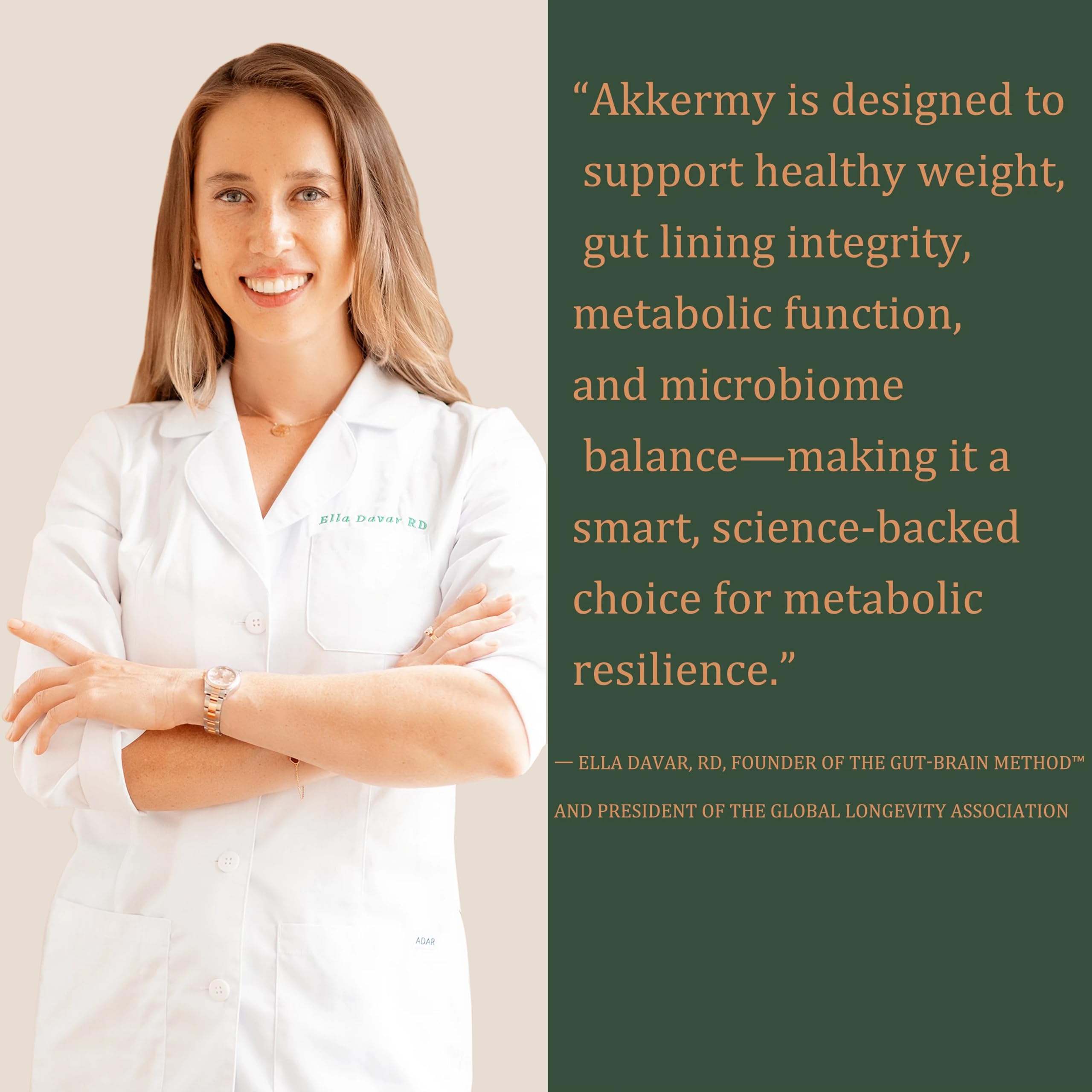 Akkermy capsules close-up highlighting 100 million cells per capsule for consistent support