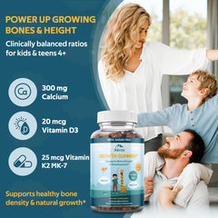 Akros Growth Gummies with Ashwagandha and Spirulina; supports daily vitality for active teens.