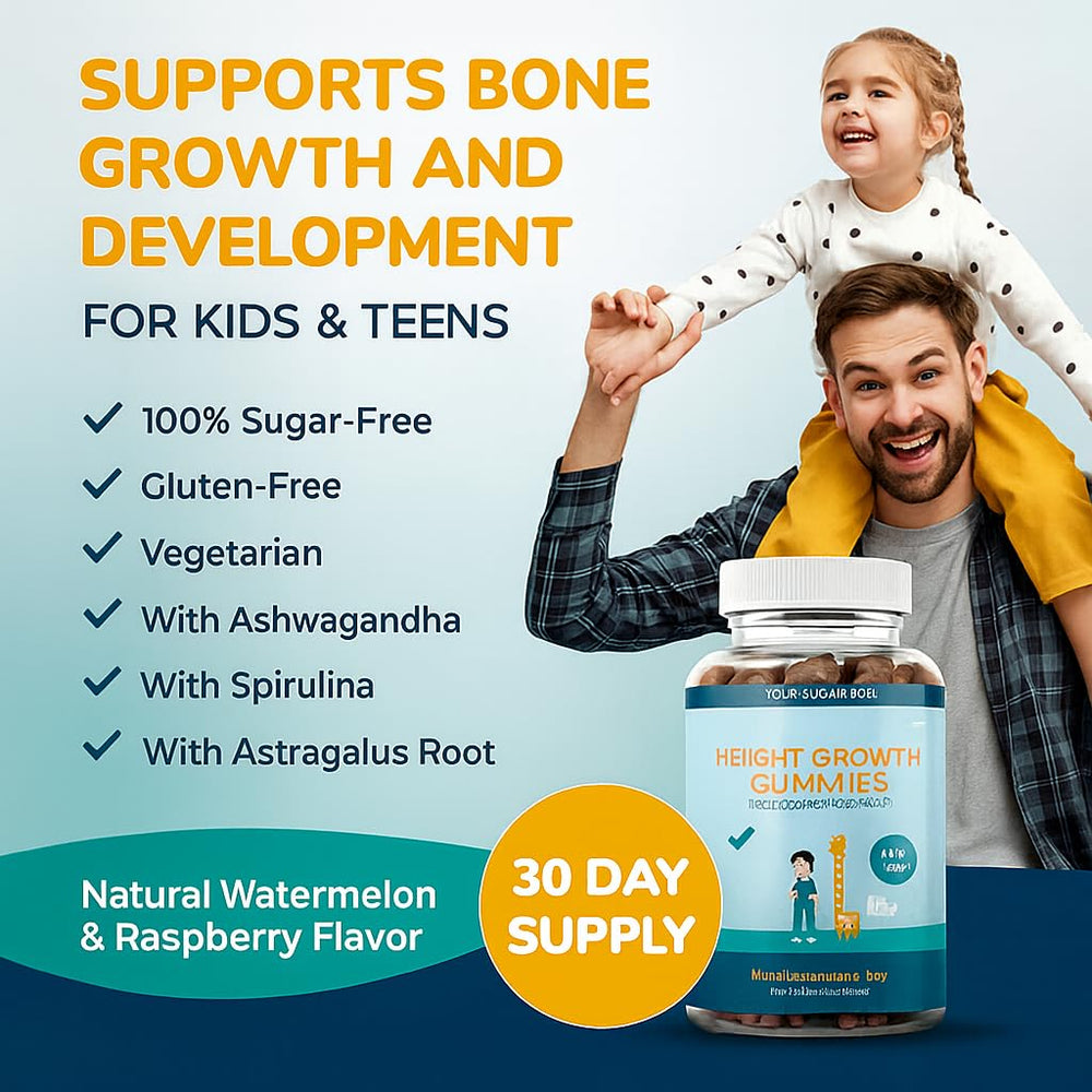 Akros Growth Gummies Calcium-D3-K2; supports calcium absorption and bone health.