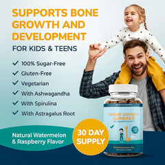 Akros Growth Gummies Calcium-D3-K2; supports calcium absorption and bone health.
