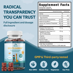 Akros Growth Gummies Sugar-Free Raspberry flavor; dentist-friendly, kid-approved taste.