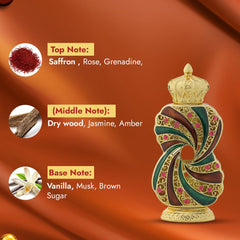 Al Haramain Tanasuk amber-vanilla base offering long-lasting sillage.