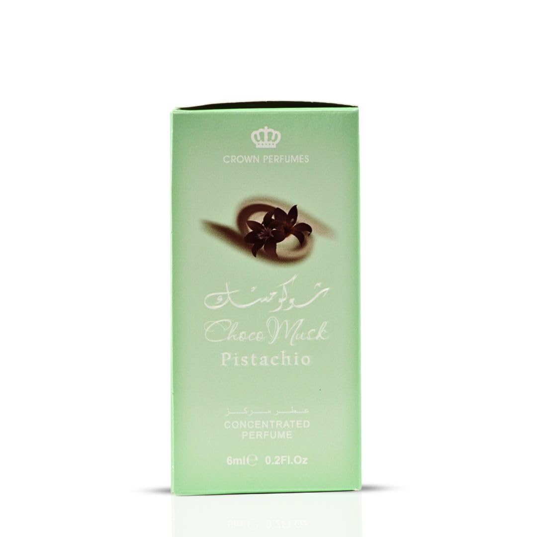Al-Rehab Choco Musk Pistachio ingredients display pistachio and cacao for gourmand depth.