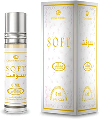 Al-Rehab Soft Roll-On bottle, compact 6ml design for on-the-go fragrance refresh.