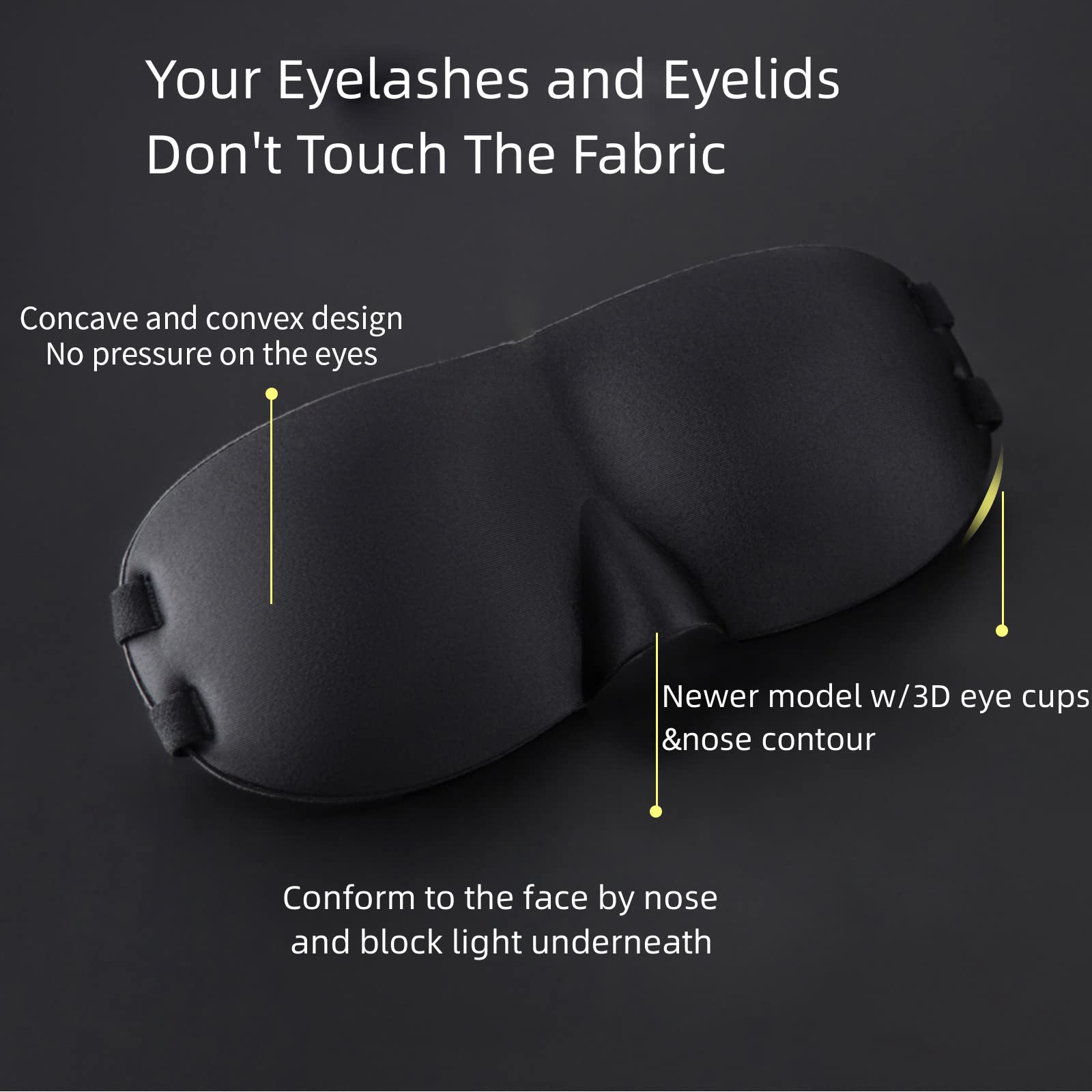 ALASKA BEAR sleep mask with nose contour blocks light from below.