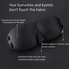 ALASKA BEAR sleep mask with nose contour blocks light from below.