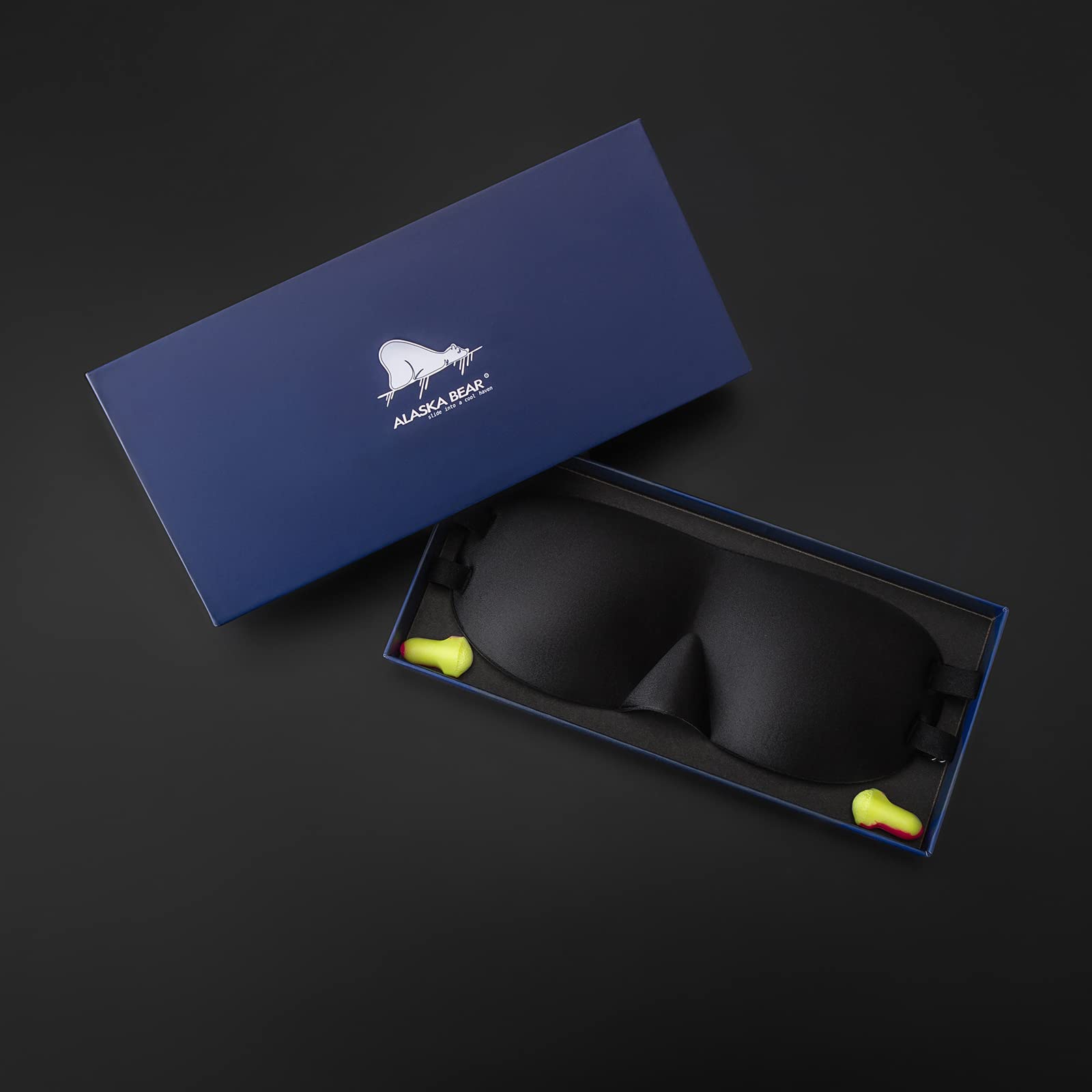 ALASKA BEAR sleep mask friendly for side sleepers stays in place.