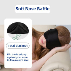 ALASKA BEAR sleep mask close-up highlights smooth silk fabric and breathability.