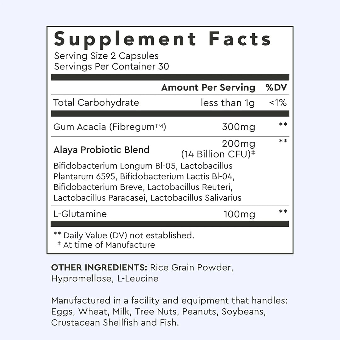 Alaya Naturals Sunfiber fiber image highlighting prebiotic support for gut balance.