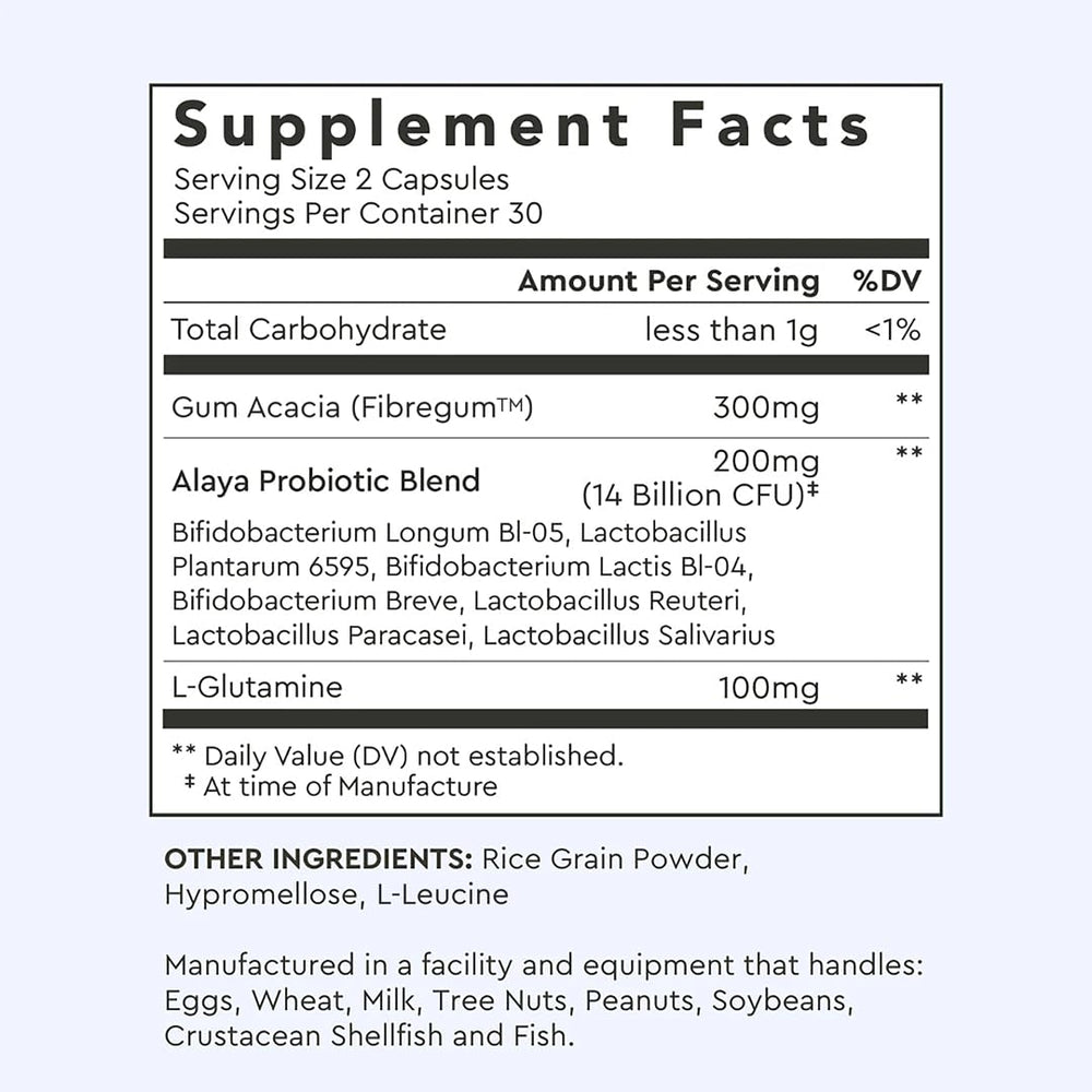 Alaya Naturals Sunfiber fiber image highlighting prebiotic support for gut balance.