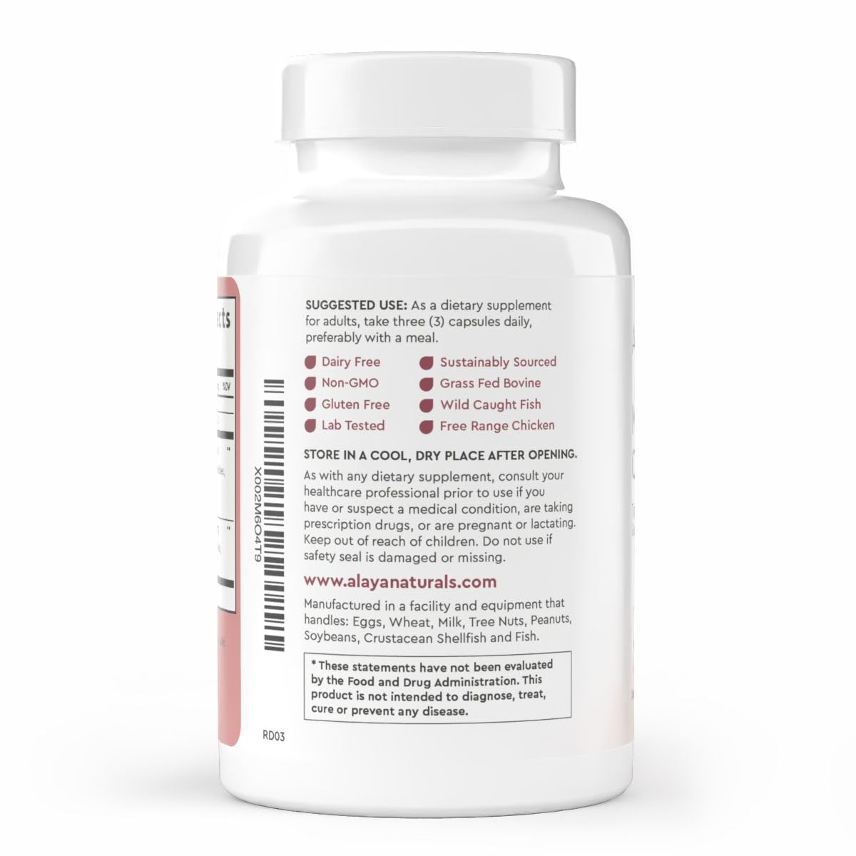 Alaya Naturals capsules closeup small and easy to swallow for daily use
