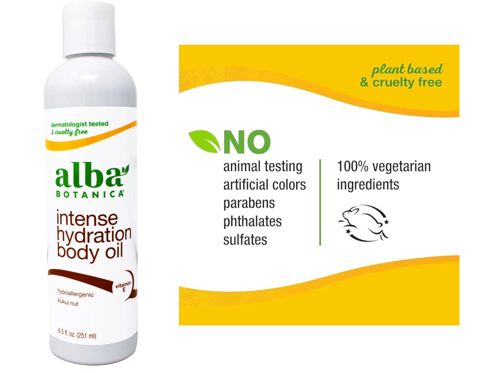Alba Botanica Kukui Nut Massage Oil plant-essences for skin support