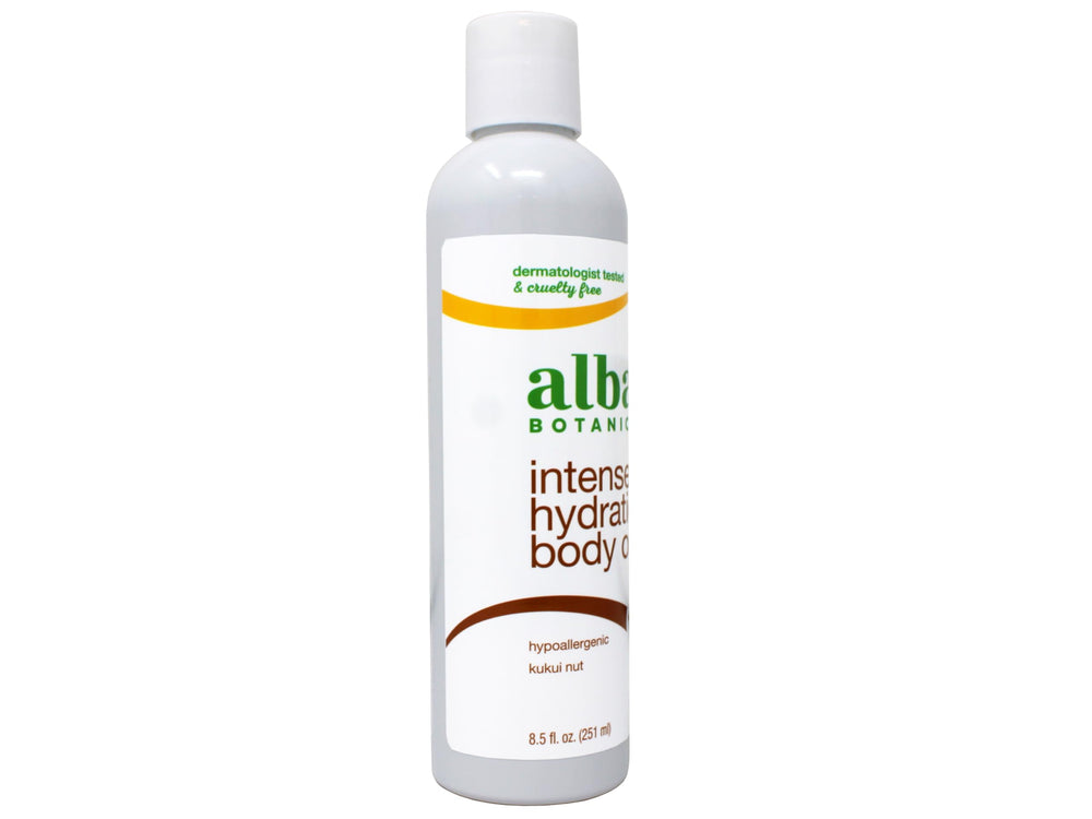 Alba Botanica Kukui Nut Massage Oil texture-application for silky skin