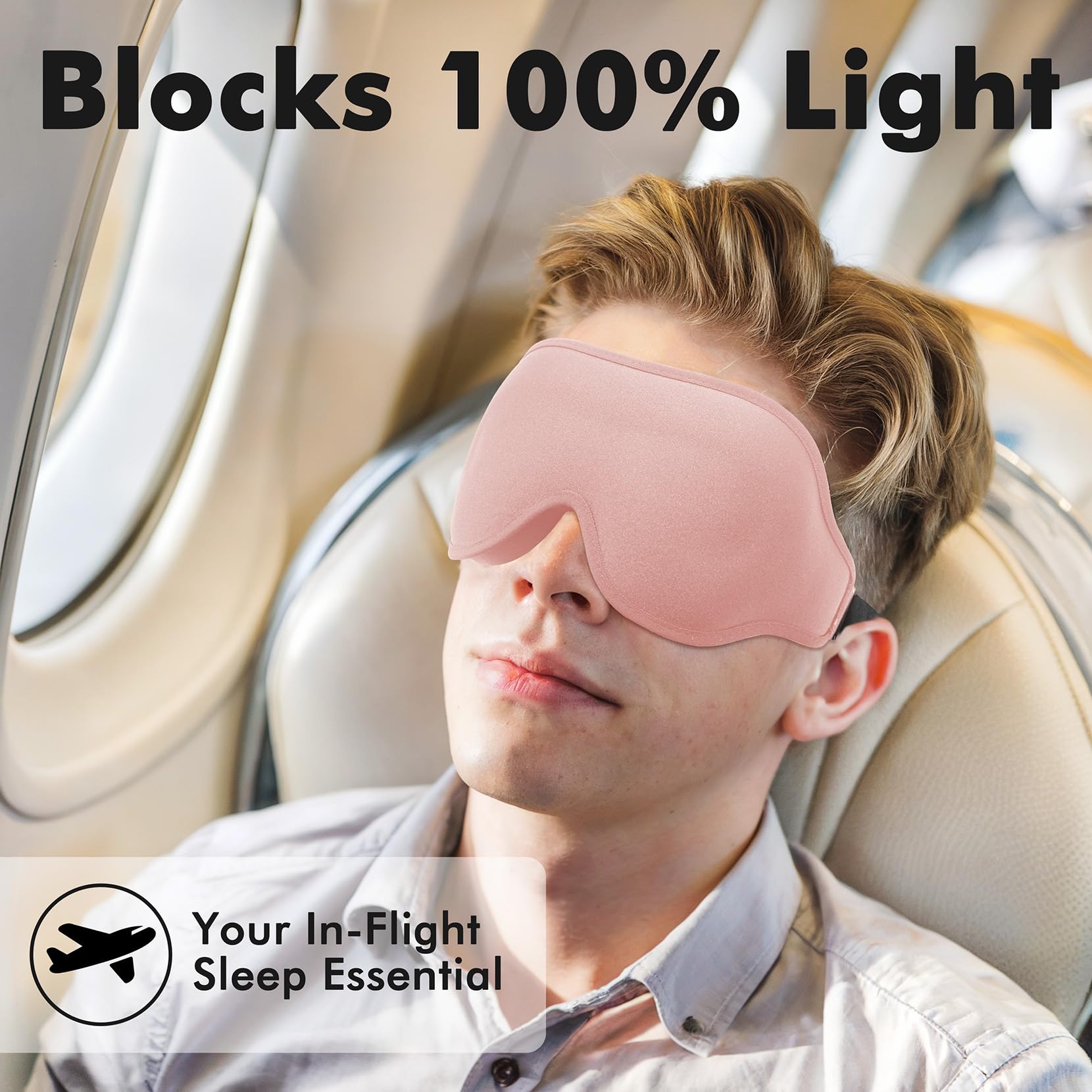 Albatross Health New England eye mask adjustable strap for secure, hair-friendly fit.