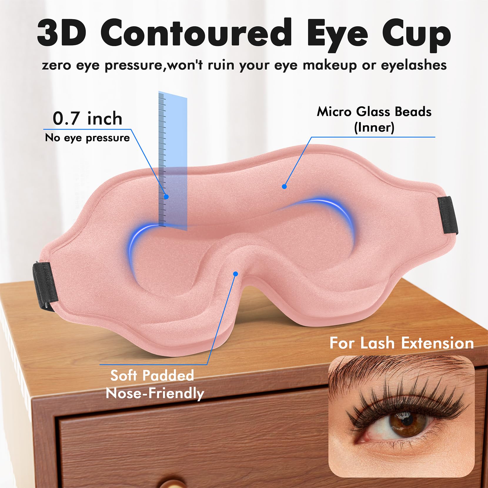 Albatross Health New England eye mask memory foam with air holes supports comfortable wear.