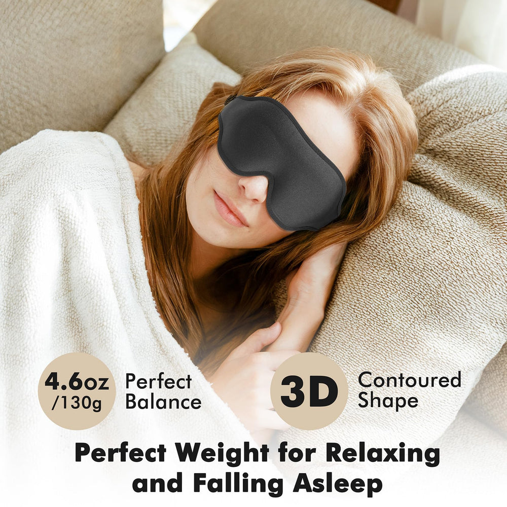 Albatross Health New England eye mask with nose cutout blocks light for better rest.
