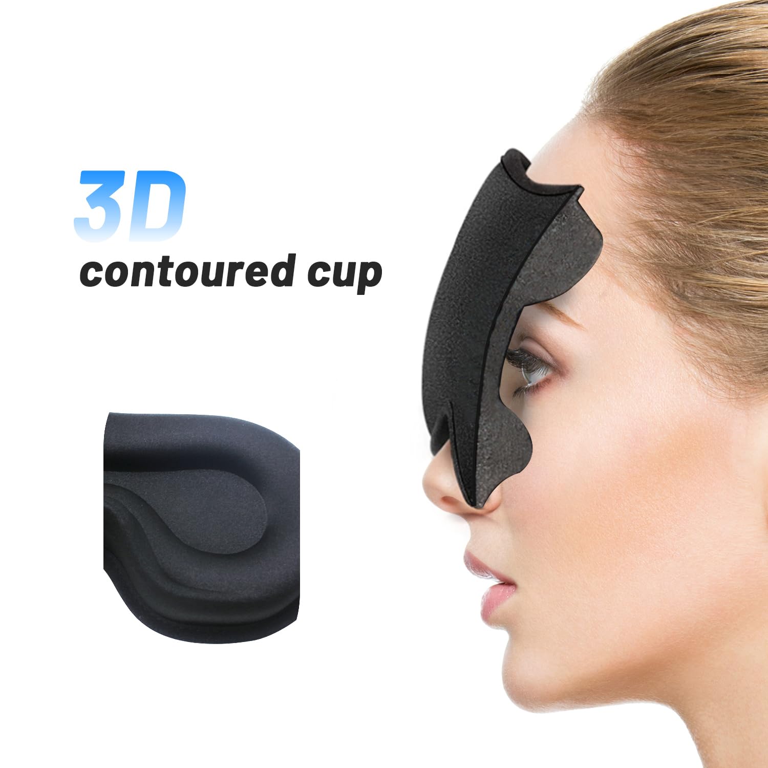 Albatross máscara 3D contorno bloquea luz sin presionar ojos para dormir renovado.