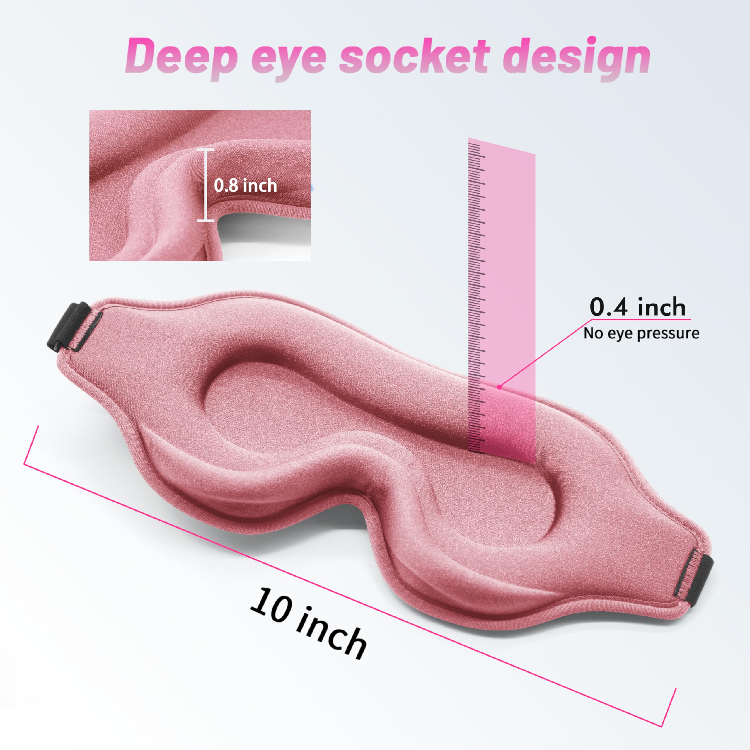 Albatross Health New England pink 3D sleep mask with adjustable strap secure fit.