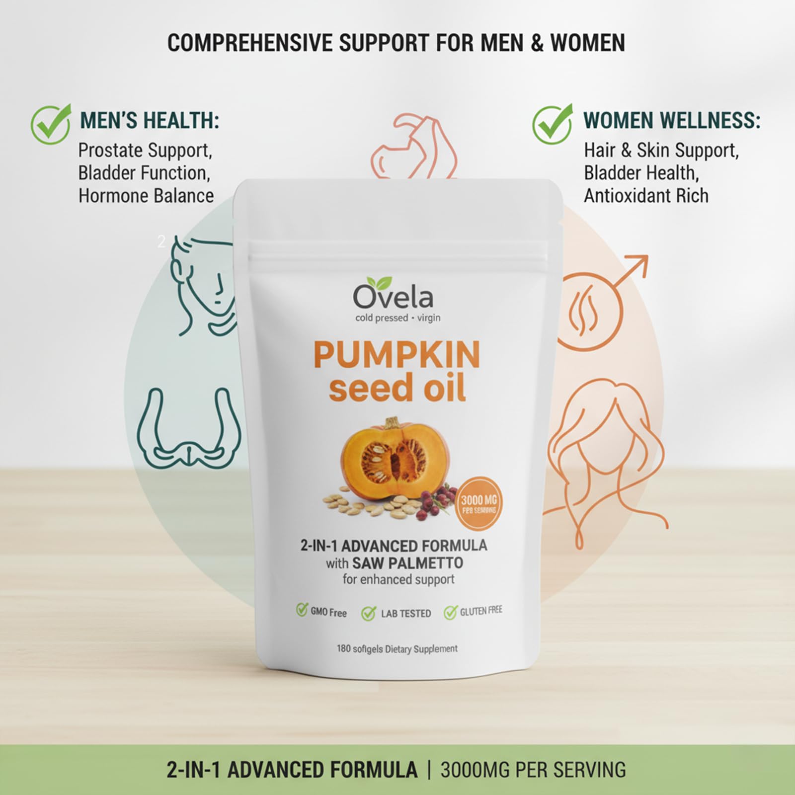 ALBIKYU Ovela lifestyle shot with capsules ready for daily routine