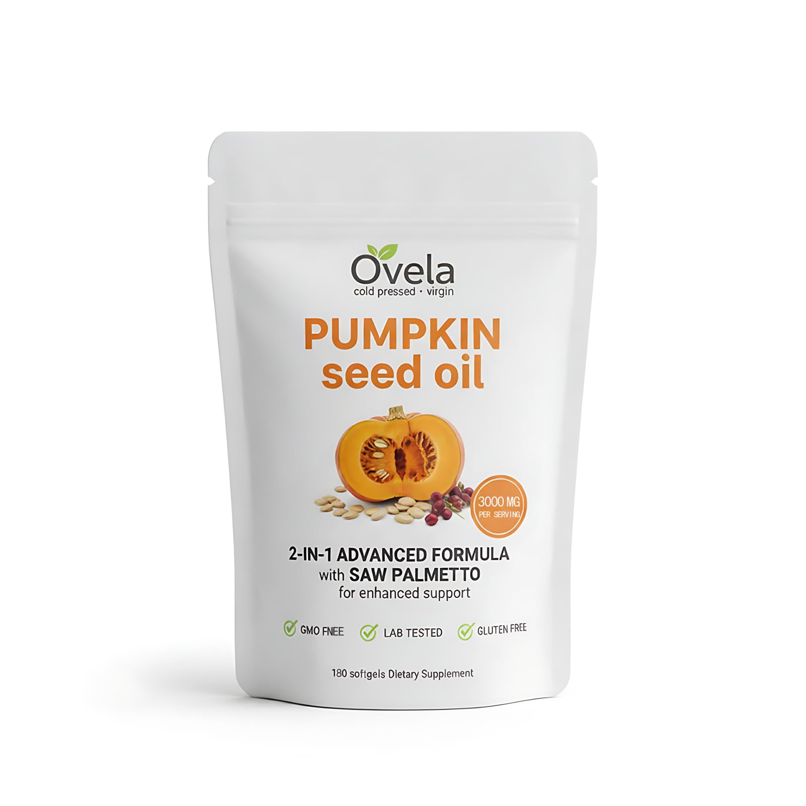 ALBIKYU Ovela pumpkin seed oil capsules bottle for daily skin and hair support