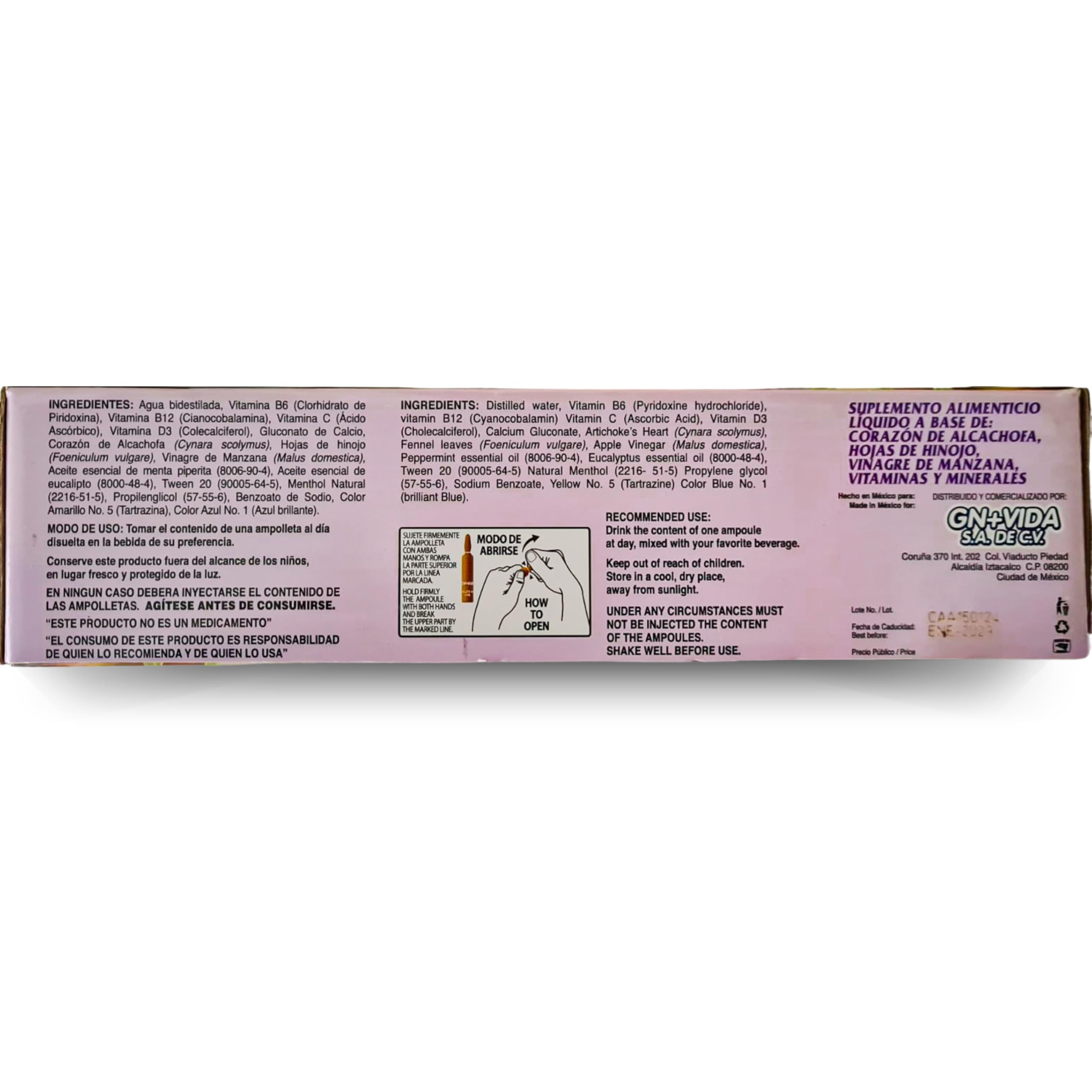 Alcachofivida digestive-support glass illustrating fat digestion aid