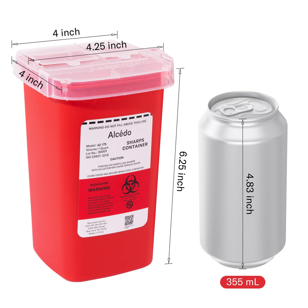 Contenedor Sharps Alcedo resistente a pinchazos para desecho de agujas