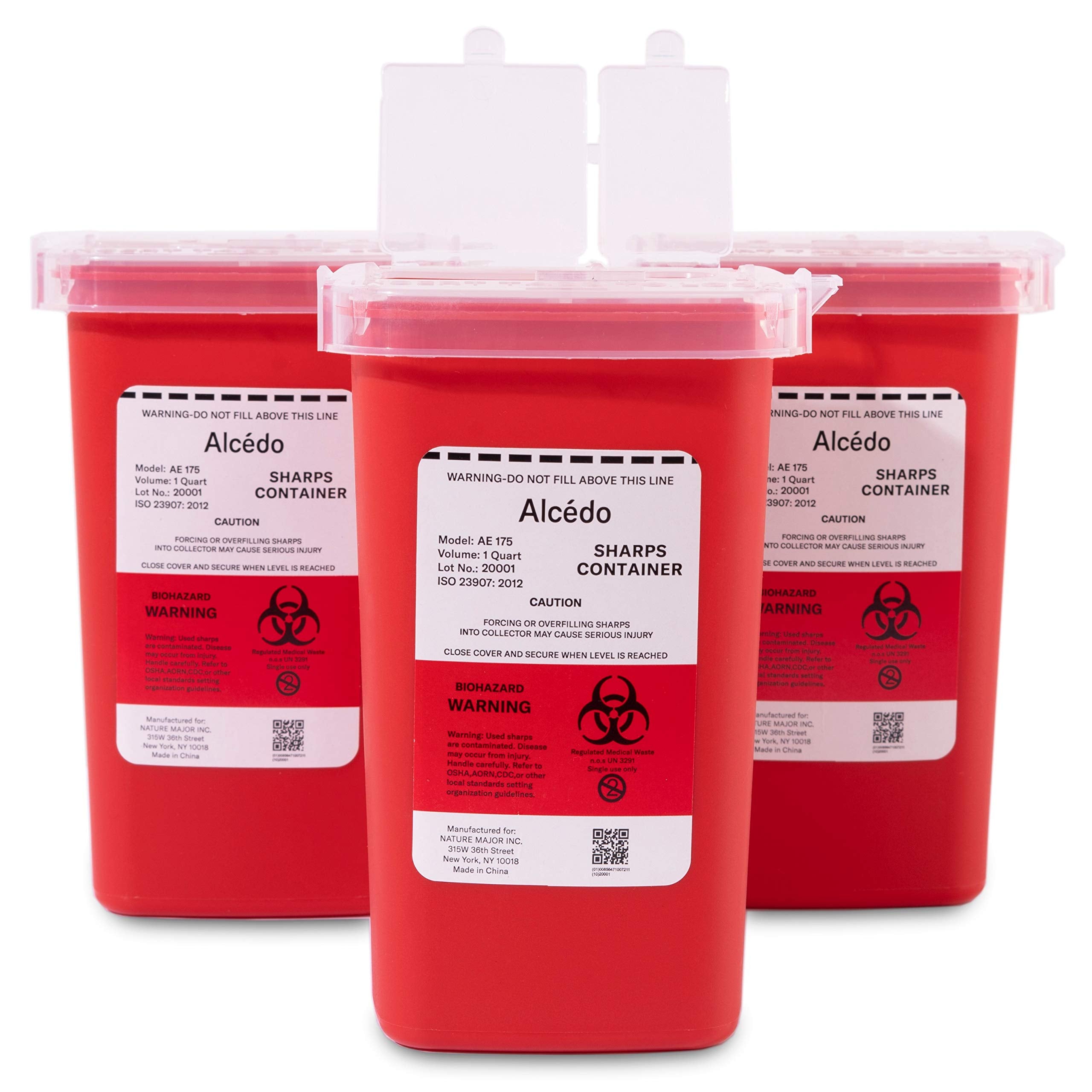 Alcedo Sharps Container with compact home-use design for safe disposal.