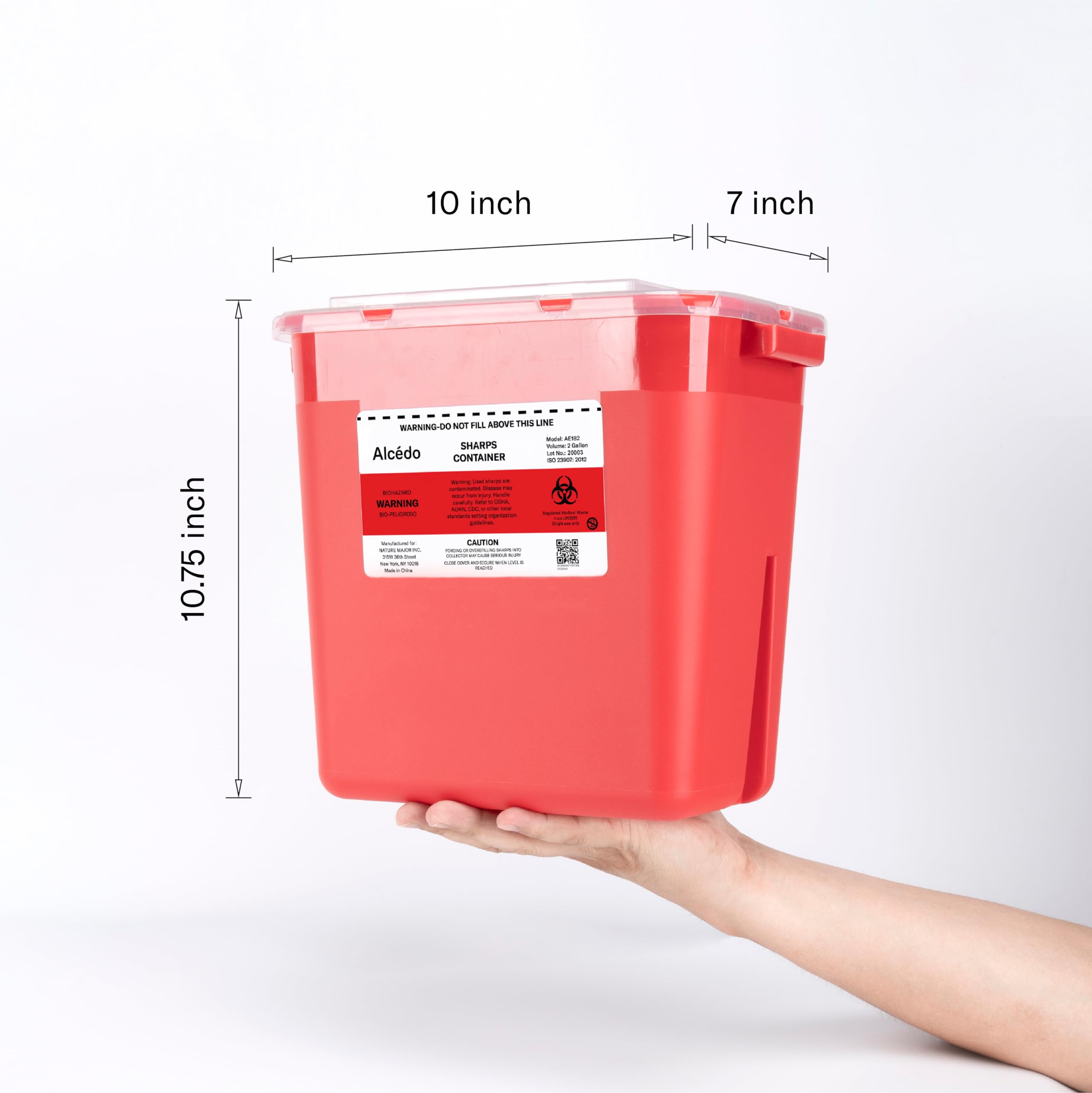 Alcedo sharps container lightweight design supports home or clinic use.