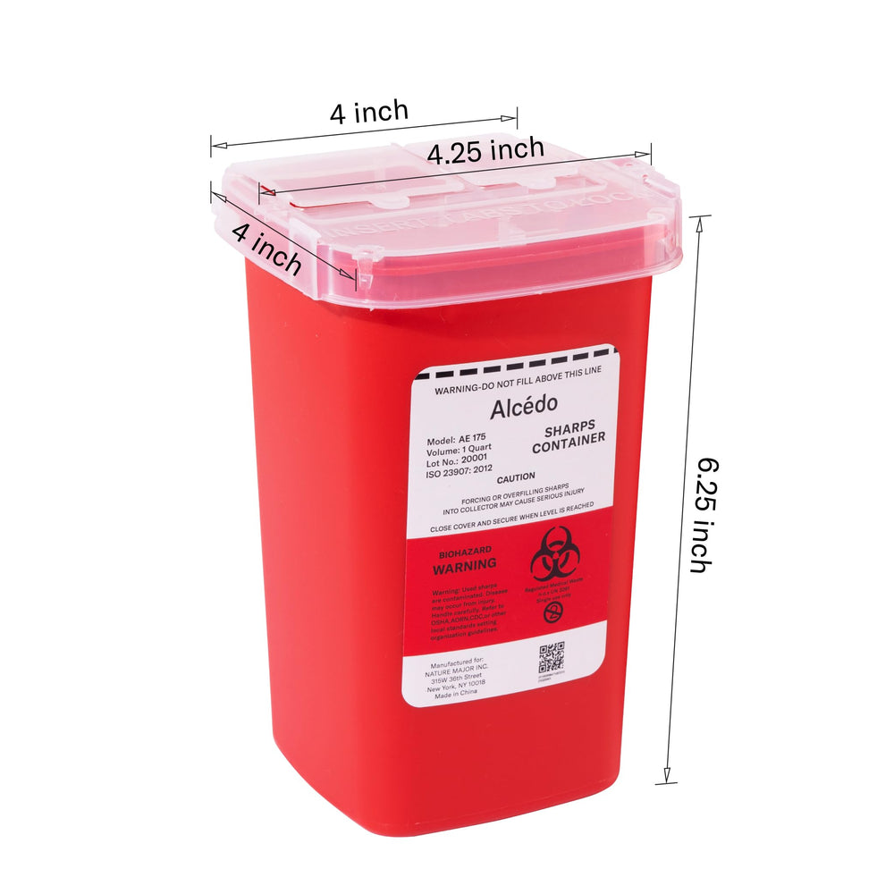 Alcedo Sharps Container lightweight and portable for travel.