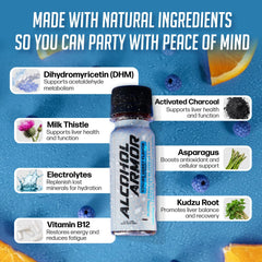 Pour Alcohol Armor Recovery Shot into a glass for quick, caffeine-free refreshment