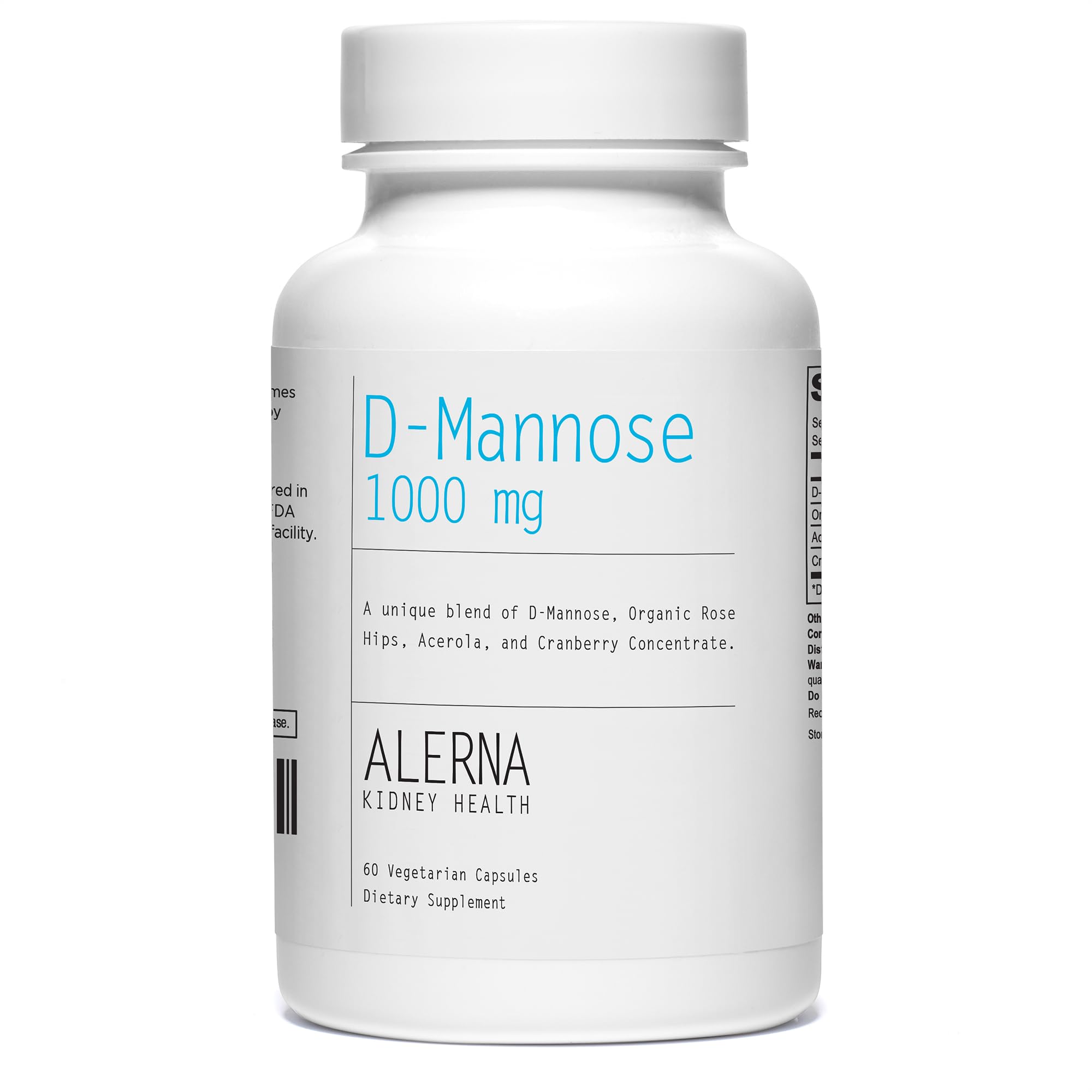 Alerna Kidney Health D-Mannose capsules bottle supports urinary comfort.