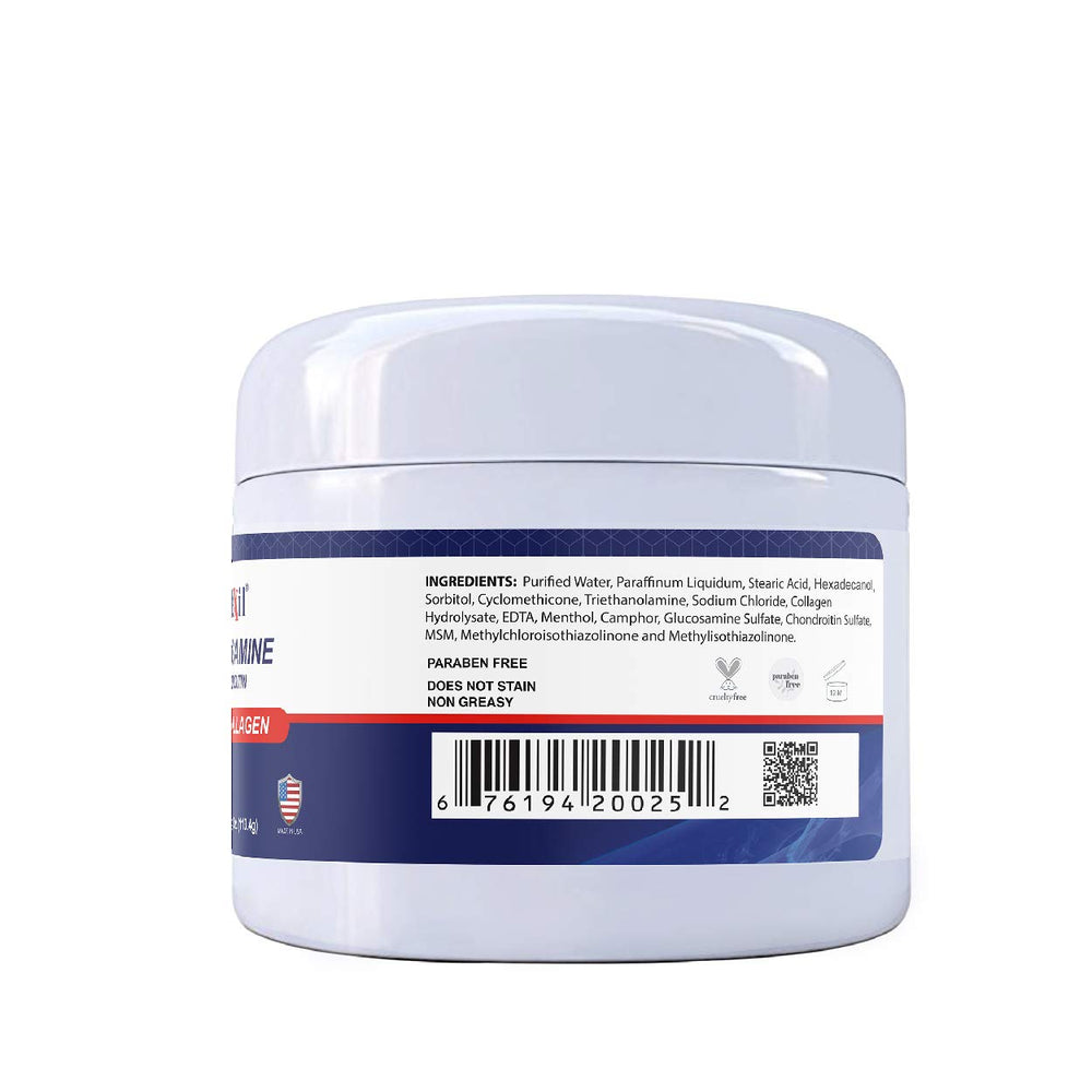 ALFLEXIL glucosamine chondroitin cream tube ready for quick application.