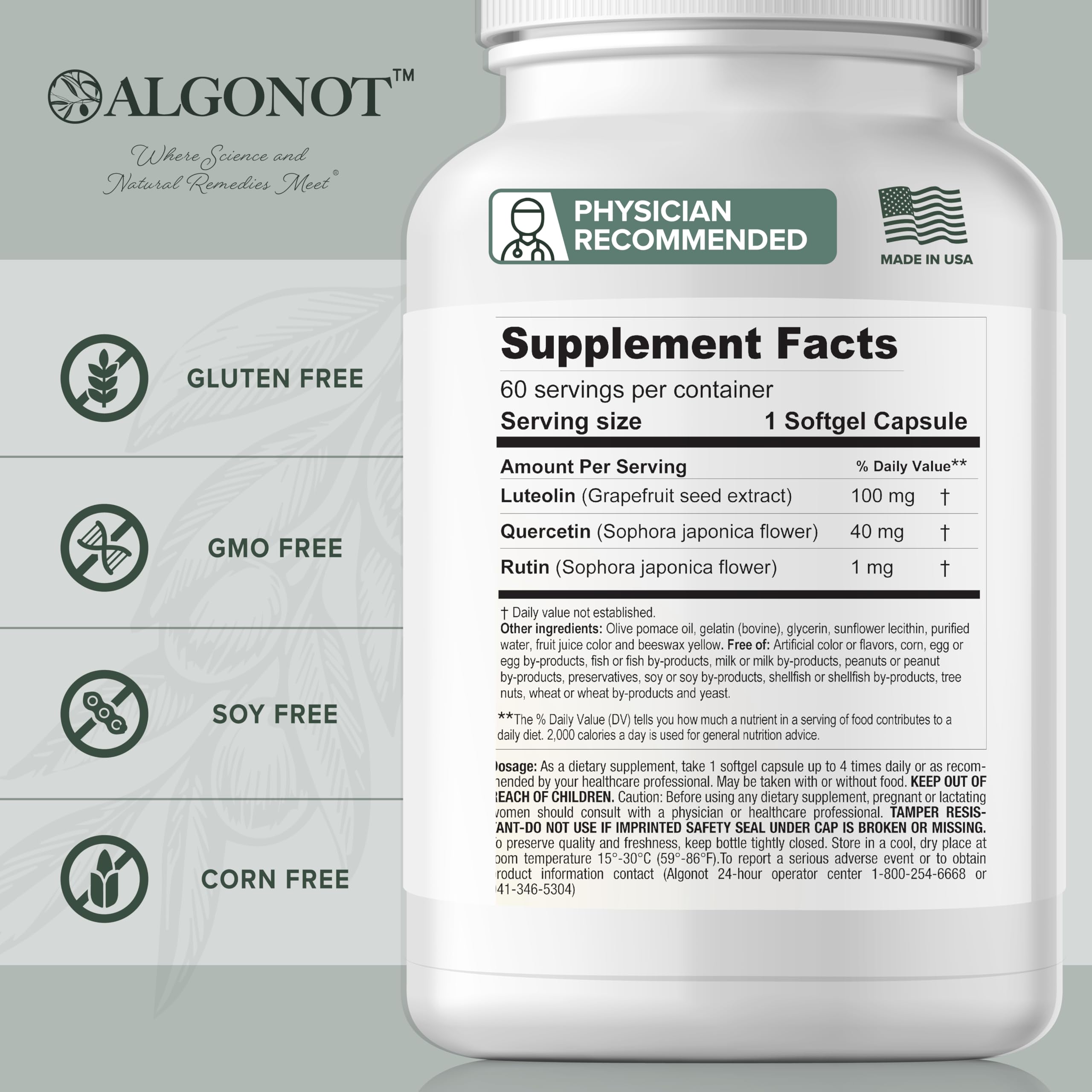 Algonot NeuroProtek Low Phenol softgels being poured for dosing